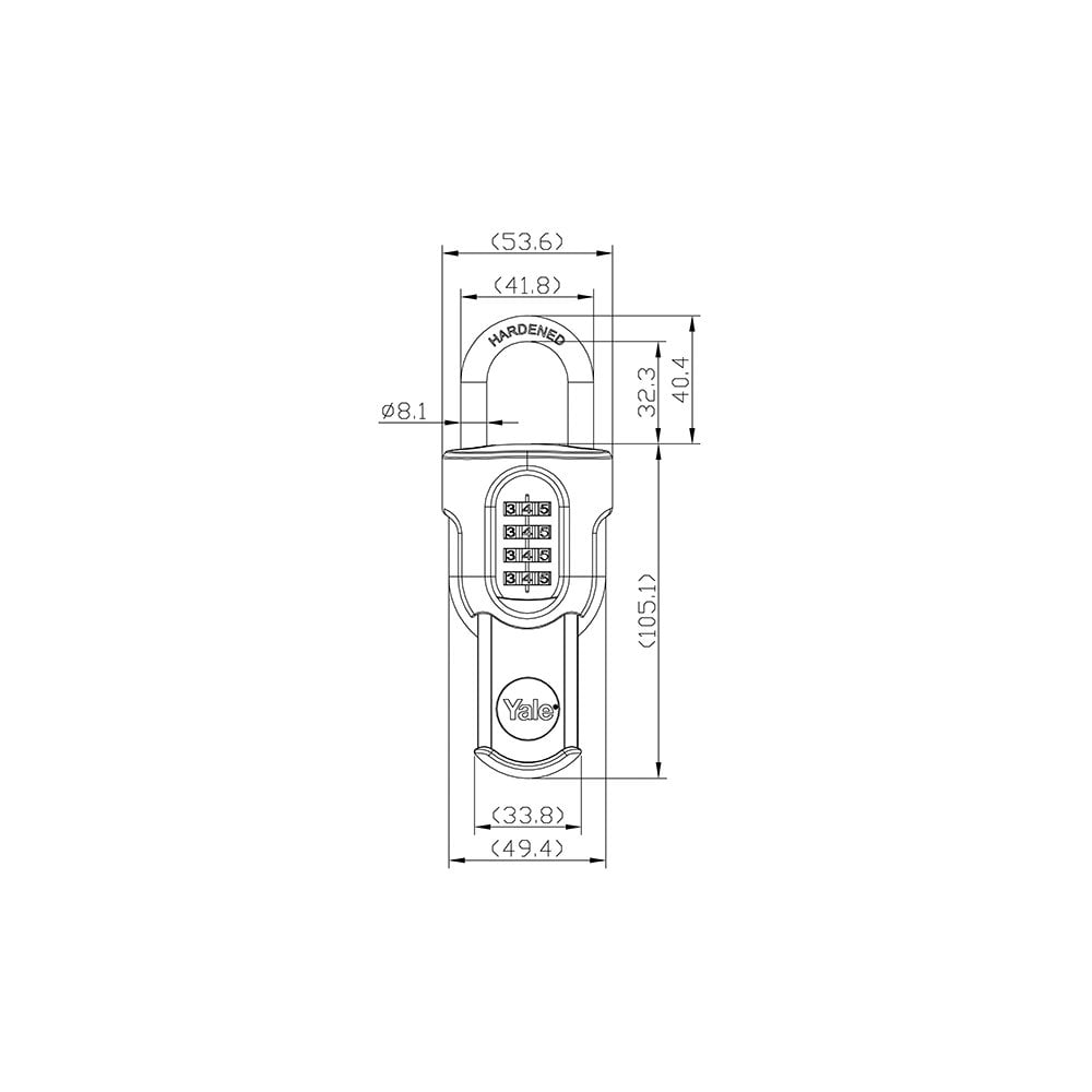 Yale Locks Combi Padlock with Slide Cover 50mm-YALY87955