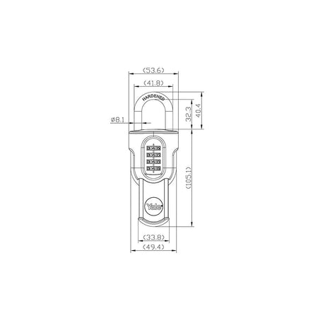 Yale Locks Combi Padlock with Slide Cover 50mm-YALY87955