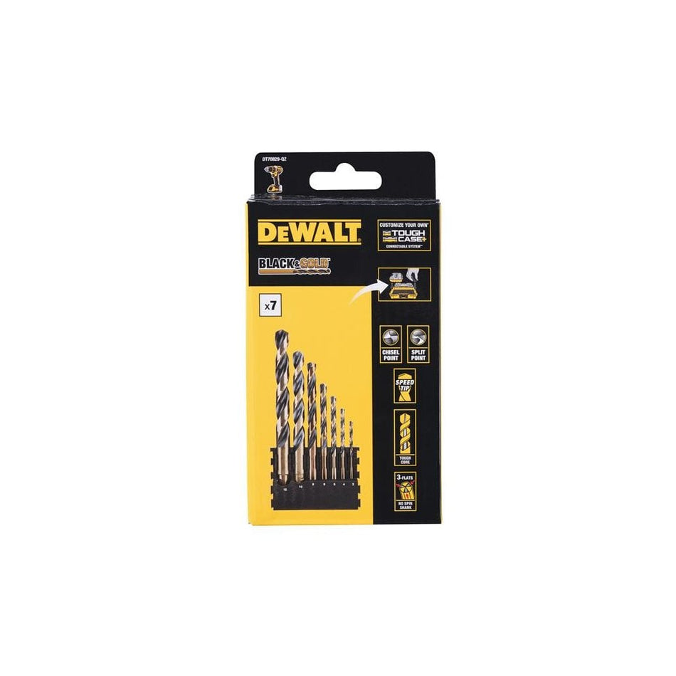 DEWALT DT20620 Black & Gold HSS Drill Set, 7 Piece-DEWDT70829QZ