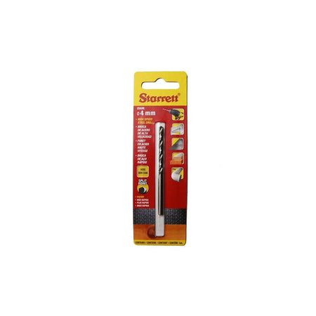 Starrett HSS Split Point Drill Bit 4.0 x 75mm-STRKBAR040