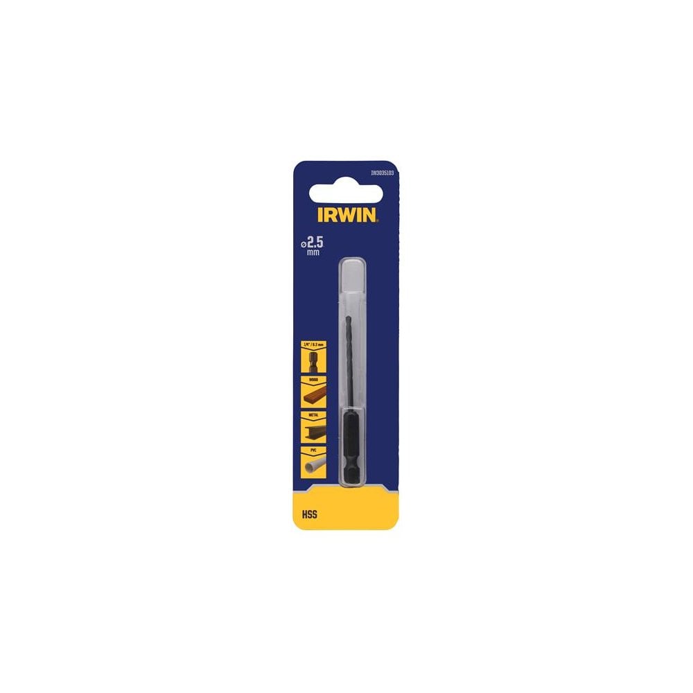 IRWIN® HSS Drill Bit Hex Shank Bit 2.5mm-IRWIW3035103