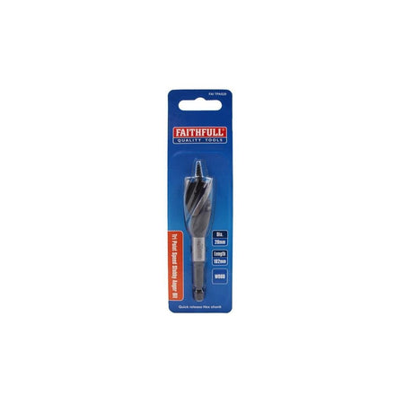 Faithfull Tri-Point Speed Auger Bit 20mm Stubby-FAITPAS20