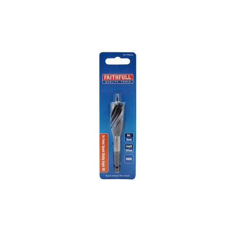 Faithfull Tri-Point Speed Auger Bit 16mm Stubby-FAITPAS16