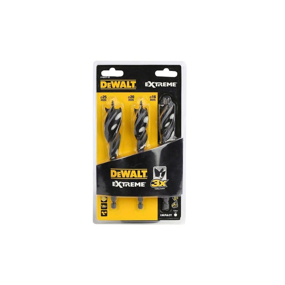 DEWALT EXTREME® Tri Flute Bit 3 Piece Set 152mm-DEWDT90237QZ