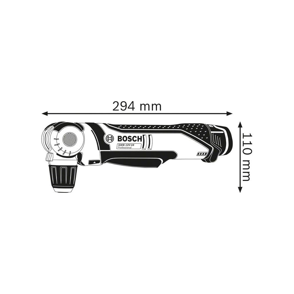 Bosch GWB 12V-10 Professional Angle Drill 12V Bare Unit-BSH601390905