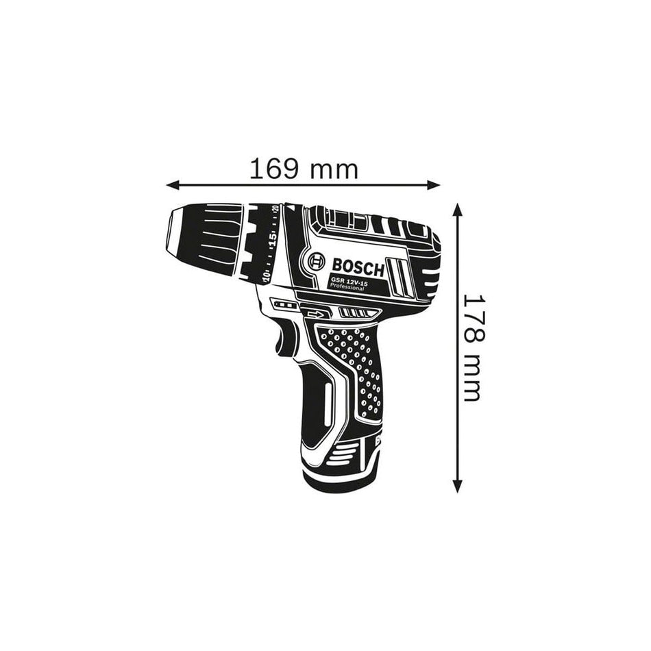 Bosch GSR 12V-15 Professional Drill Driver 12V Bare Unit-BSH601868101