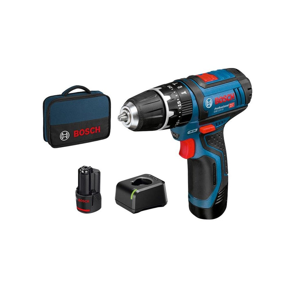 Bosch GSB 12V-15 Professional Combi Drill 12V 2 x 2.0Ah Li-ion-BSH6019B697J