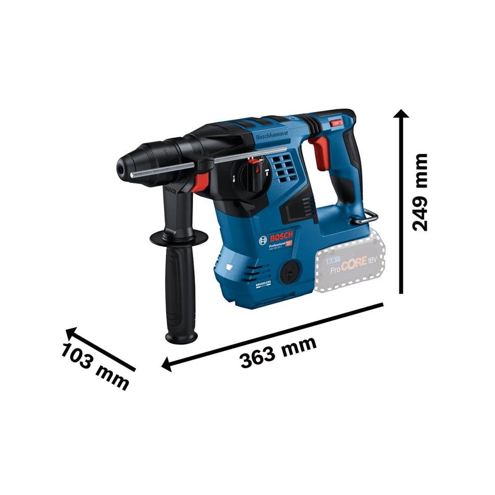 Bosch GBH 18V-28 C Pro BITURBO SDS-Plus Rotary Hammer 18V Bare Unit-BSH611920000