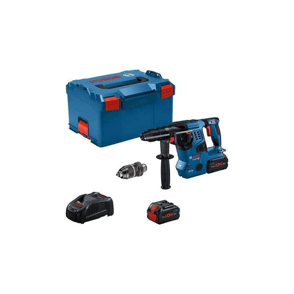 Bosch GBH 18V-28 CF Pro BITURBO SDS-Plus Rotary Hammer 18V 2 x 5.5Ah ProCORE18V Li-ion-BSH611921075