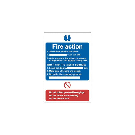 Scan Fire Action Procedure - PVC Sign 200 x 300mm-SCA0165