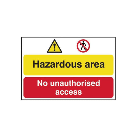 Scan Hazardous Area / No Unauthorized Access - PVC Sign 600 x 400mm-SCA4025