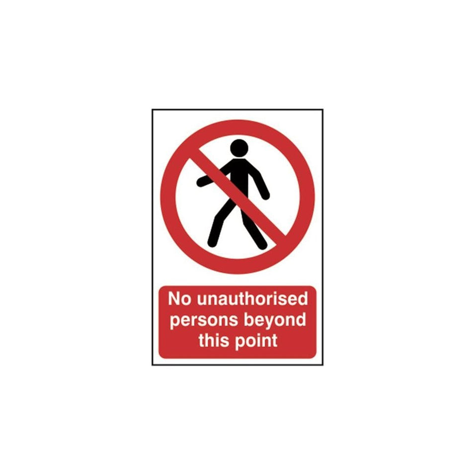 Scan No Unauthorised Persons Beyond This Point - PVC Sign 200 x 300mm-SCA0622