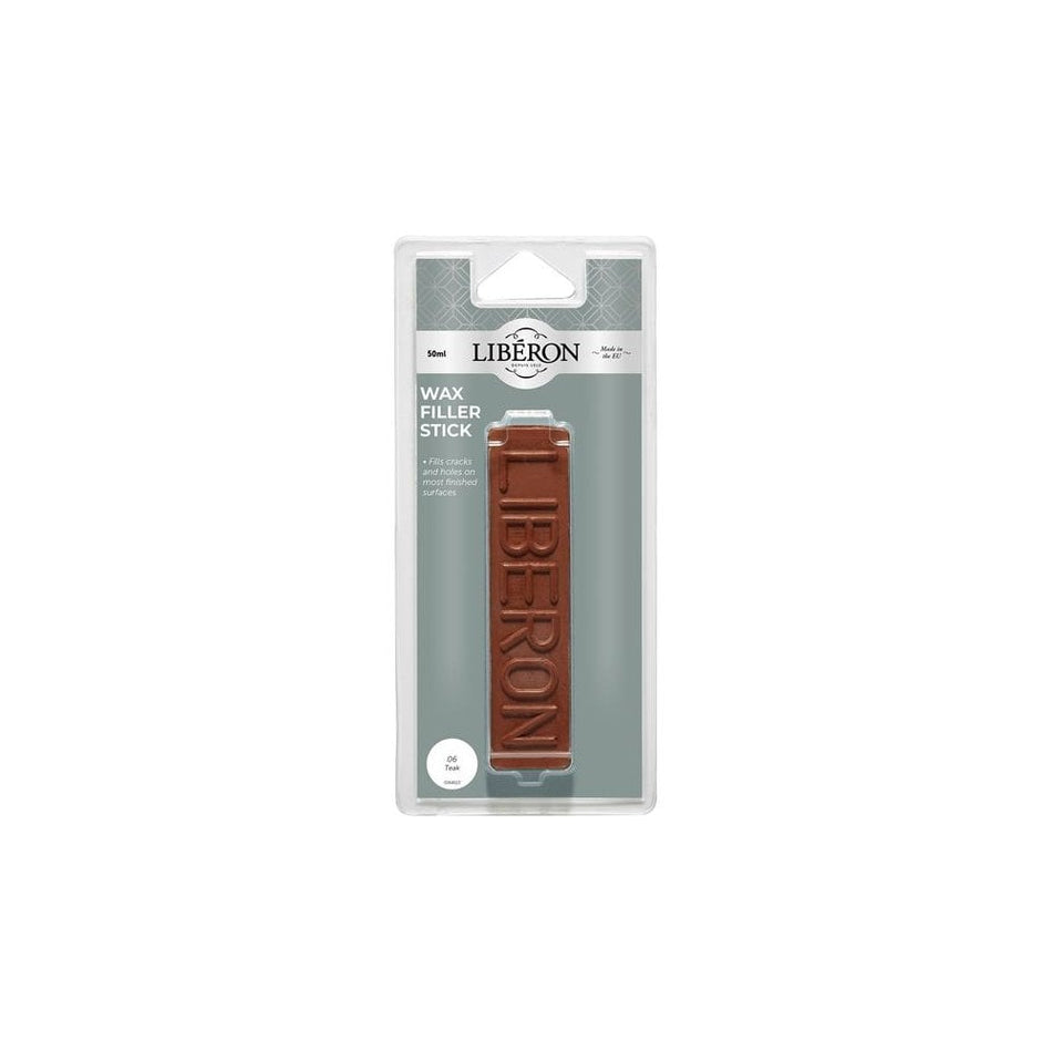Liberon Wax Filler Stick 06 Teak 50g-LIBWFSTN