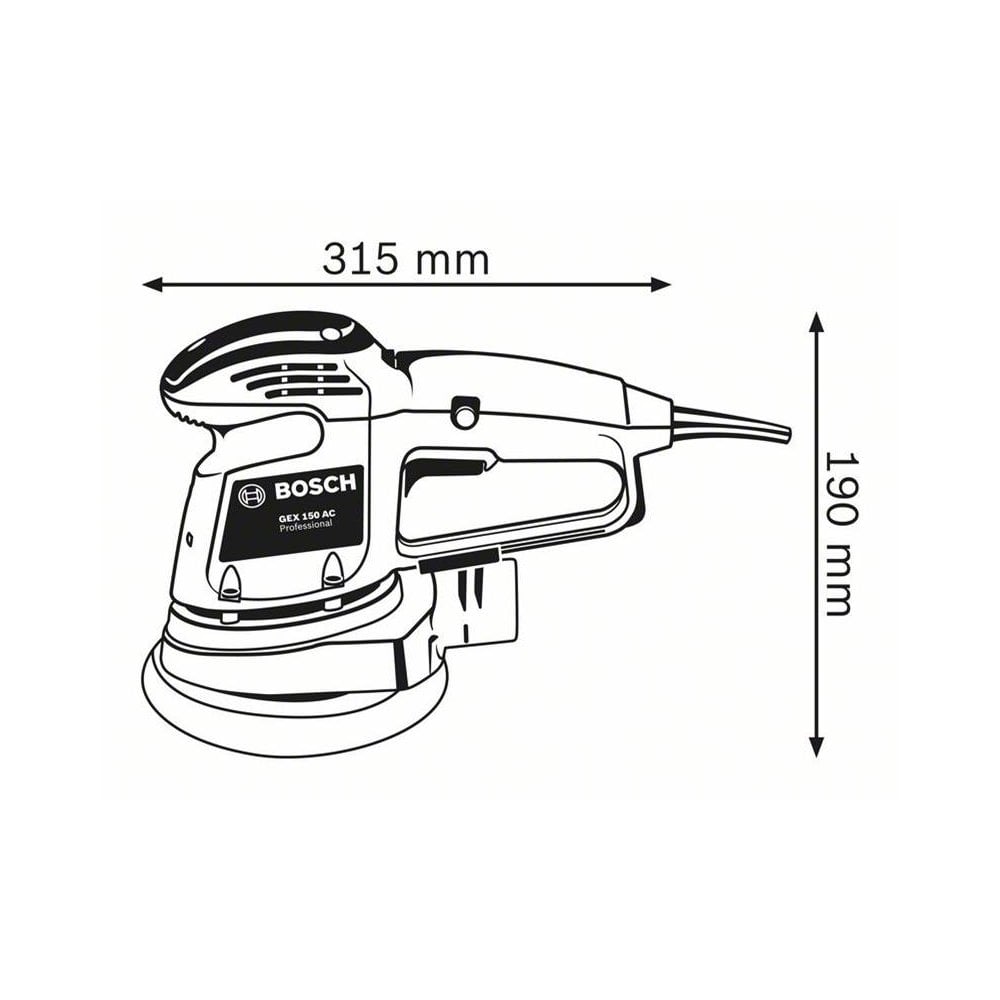 Bosch GEX 34-150 Professional Random Orbital Sander 150mm 340W 240V-BSH601372870