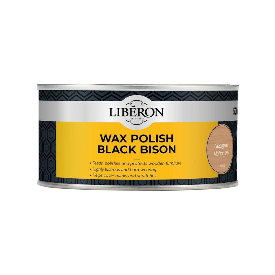 Liberon Black Bison Wax Paste Georgian Mahogany 500ml-LIBBPWGM500N