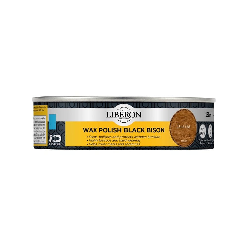 Liberon Black Bison Wax Paste Dark Oak 150ml-LIBBPWDO150N