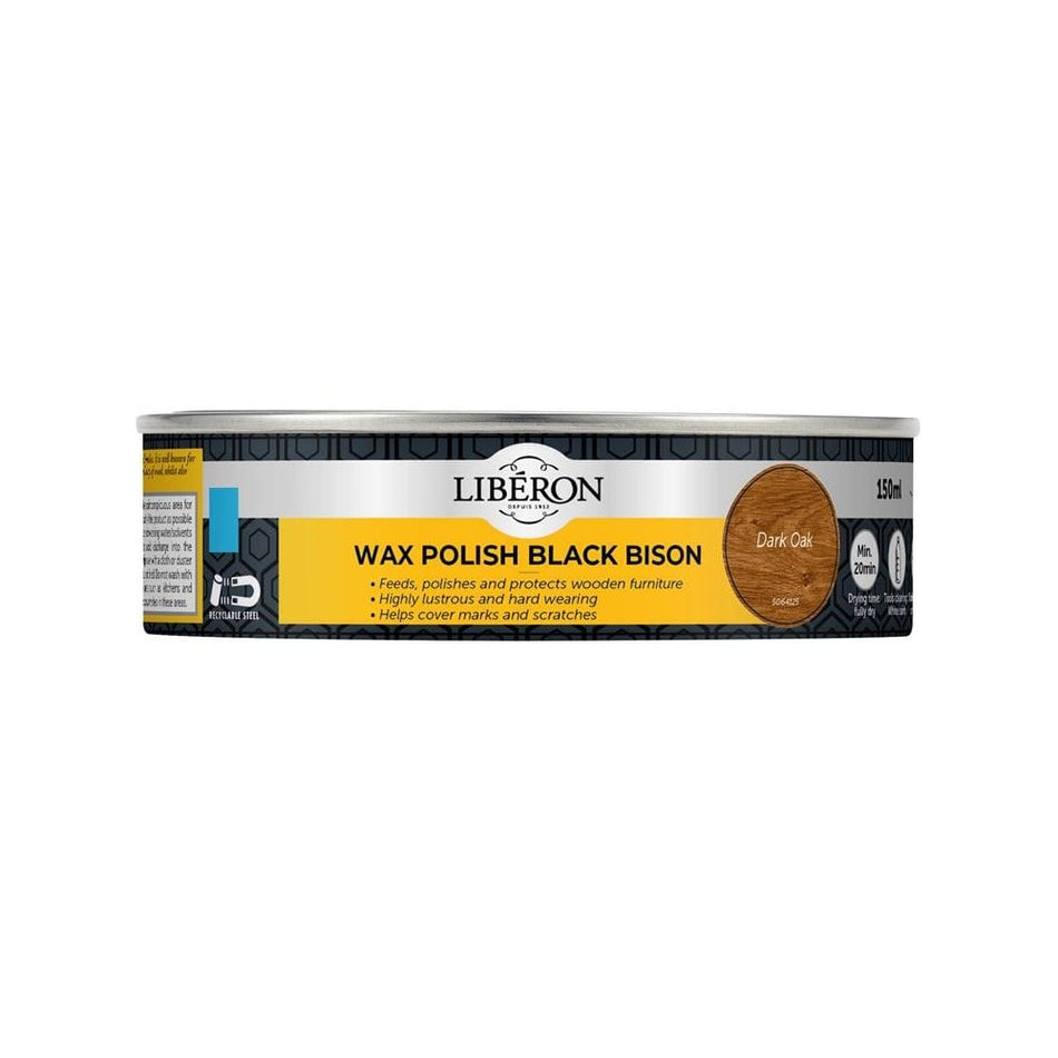 Liberon Black Bison Wax Paste Dark Oak 150ml-LIBBPWDO150N