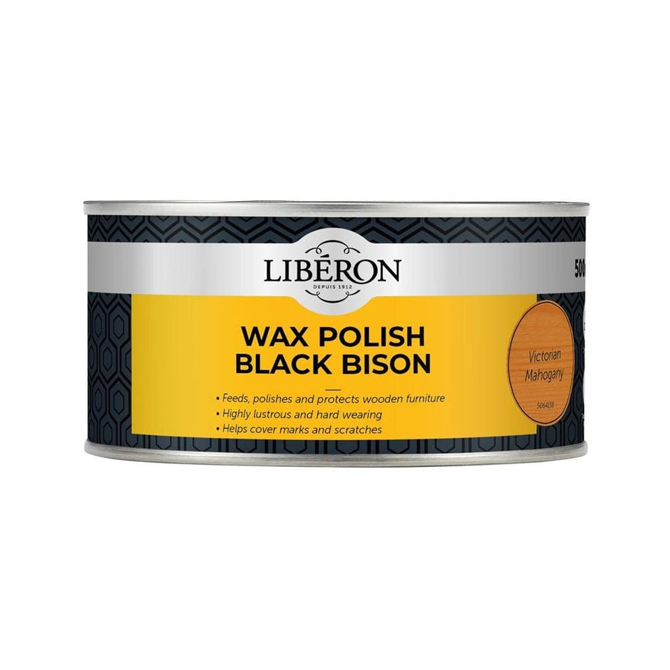 Liberon Black Bison Wax Paste Victorian Mahogany 500ml-LIBBPWVM500N