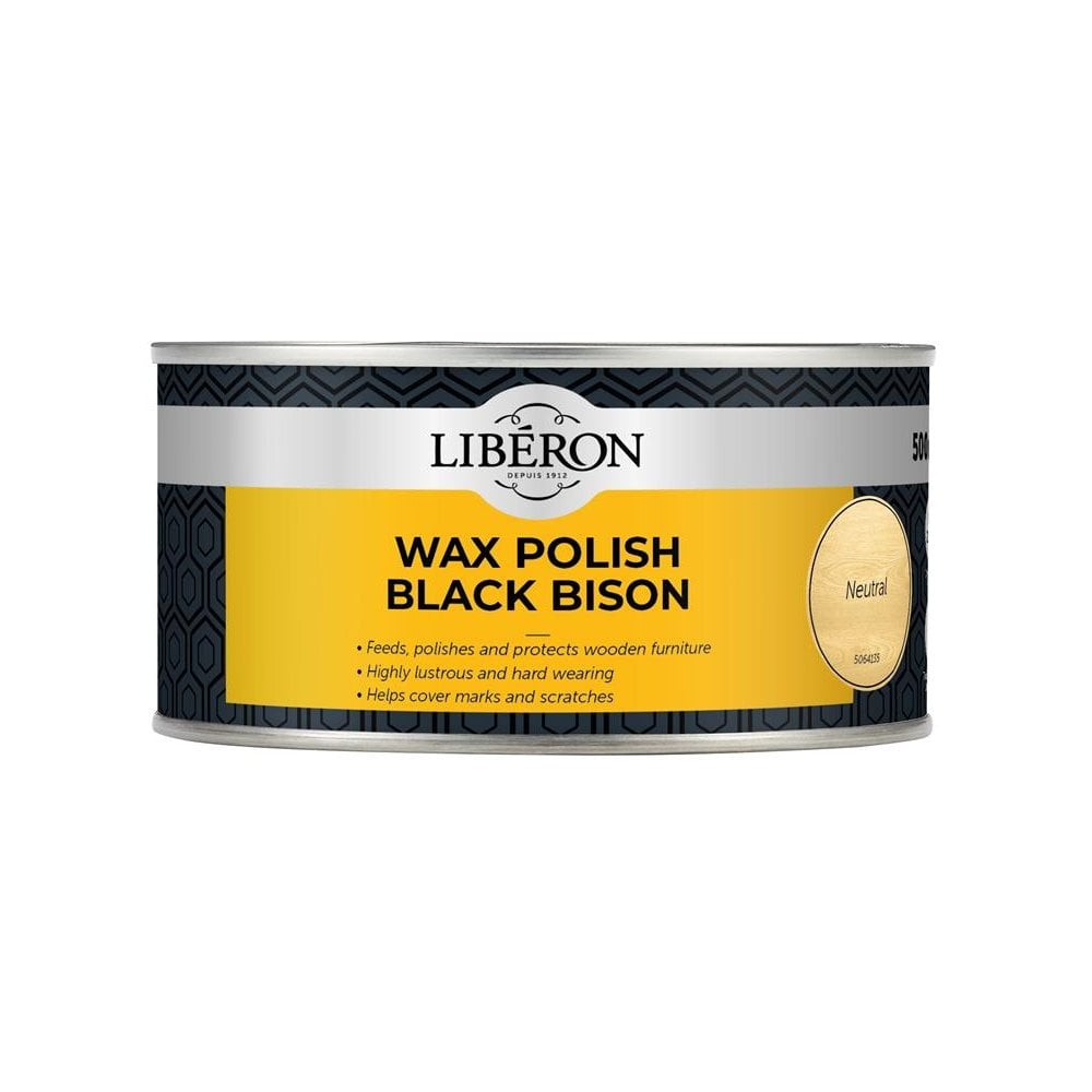 Liberon Black Bison Wax Paste Neutral 500ml-LIBBPWN500N