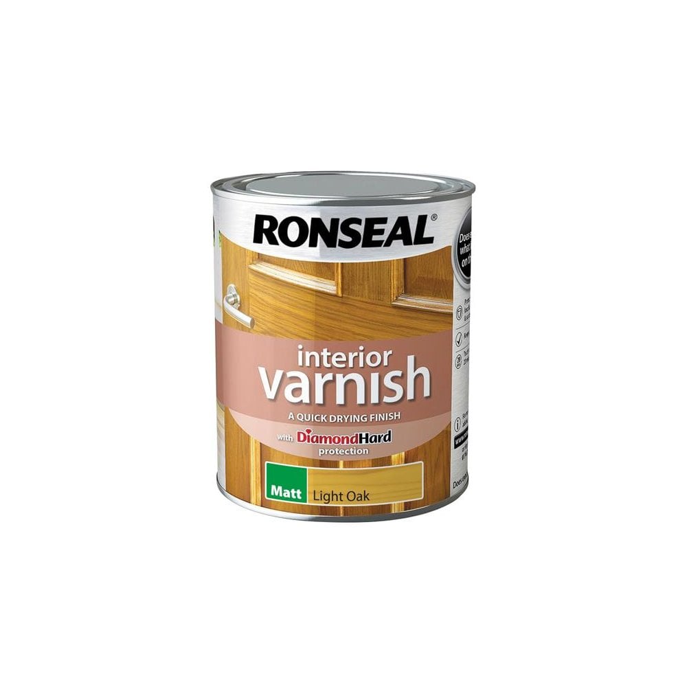 Ronseal Interior Varnish Quick Dry Matt Light Oak 750ml-RSLIVMLO750