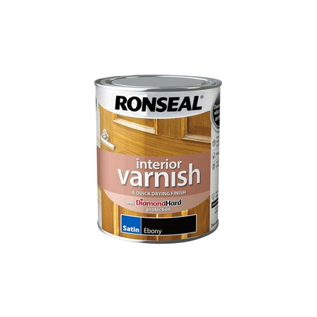 Ronseal Interior Varnish Quick Dry Satin Ebony 750ml-RSLIVSEB750