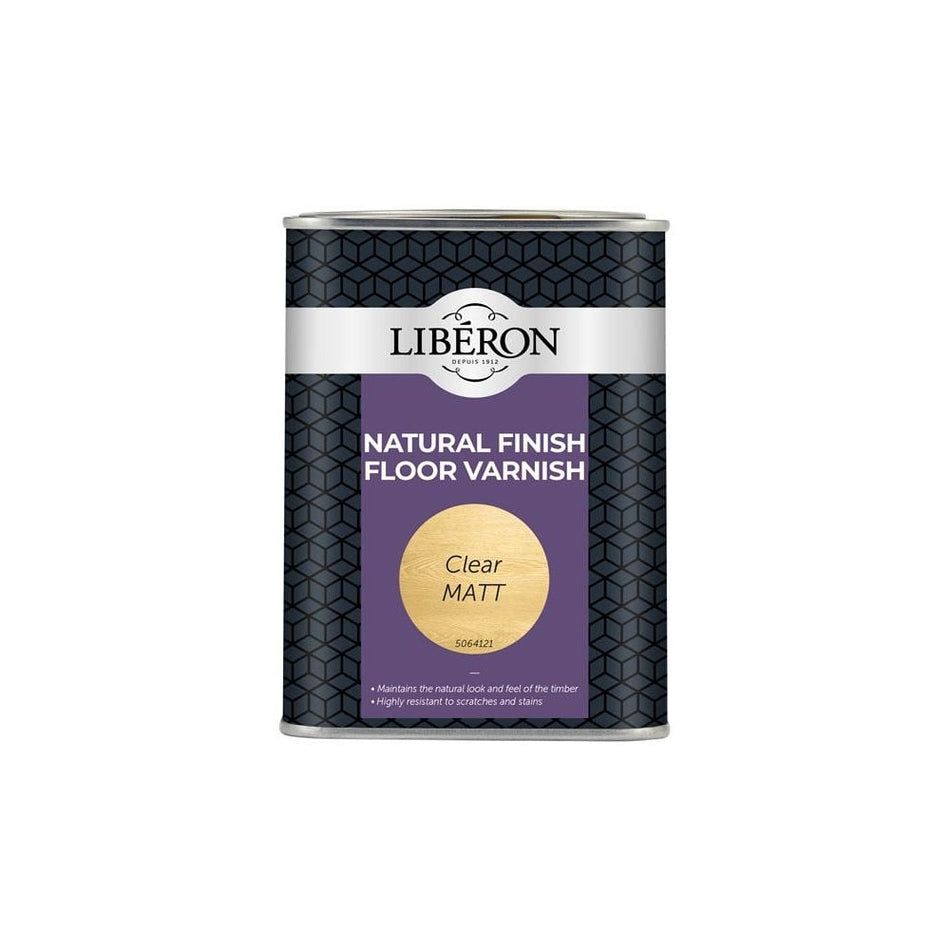 Liberon Natural Finish Floor Varnish Clear Matt 1 litre-LIBVWNCM1LN