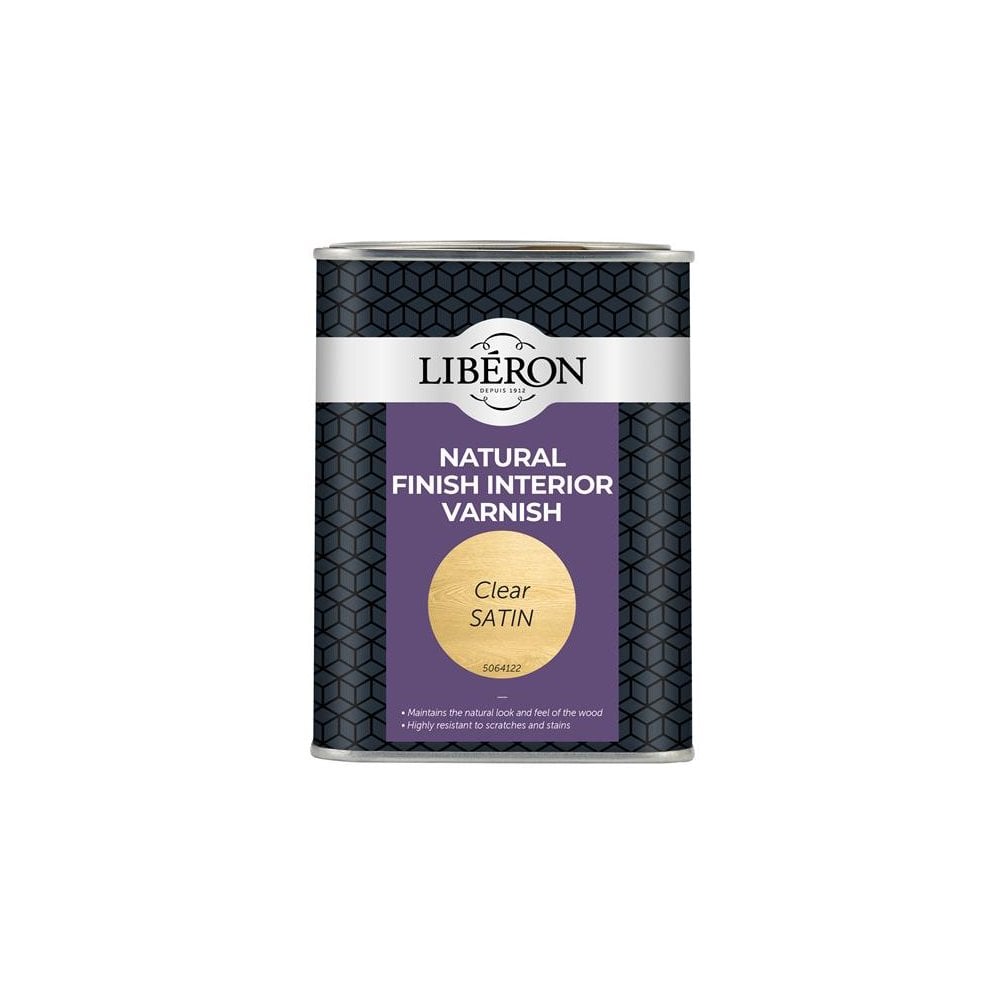 Liberon Natural Finish Interior Varnish Clear Satin 1 litre-LIBELNFIVCSN