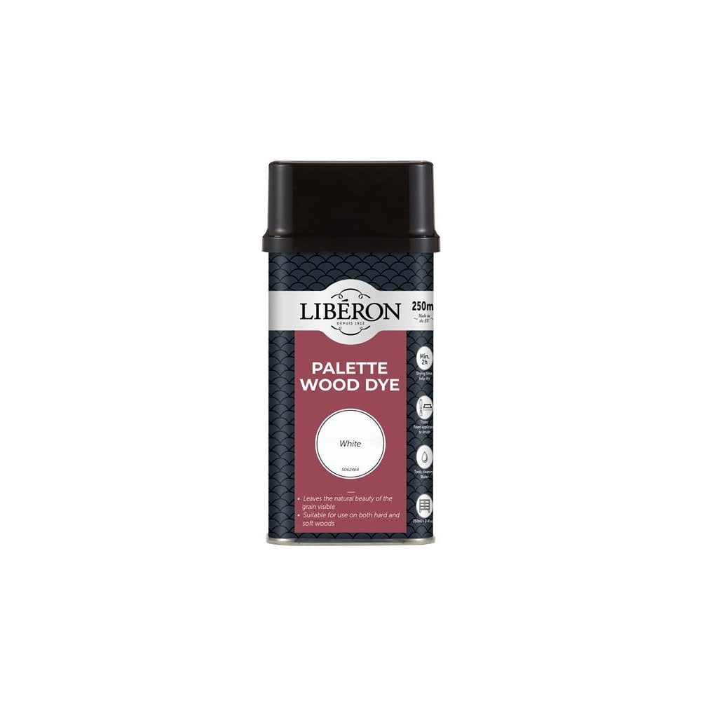 Liberon Palette Wood Dye White 250ml-LIBWDPWH250N