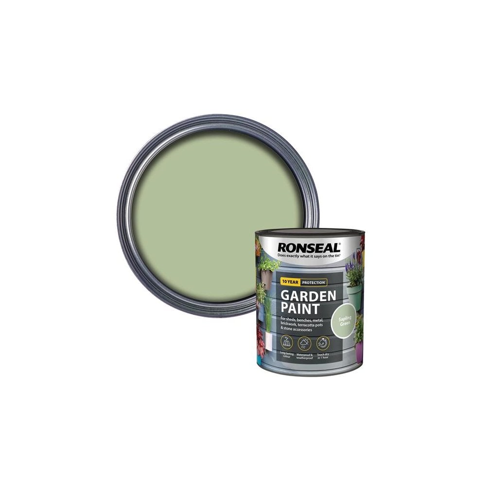 Ronseal Garden Paint Sapling Green 750ml-RSLGPSG750