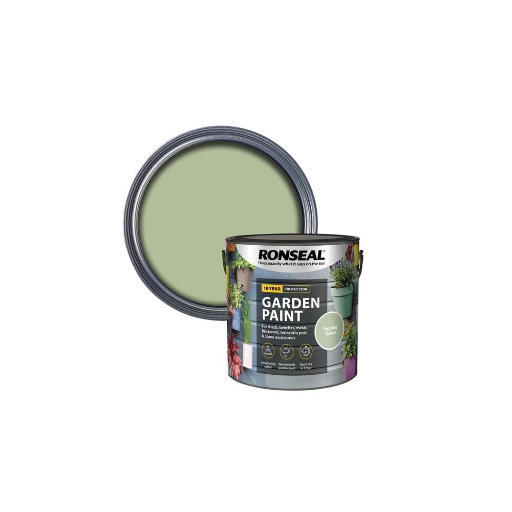 Ronseal Garden Paint Sapling Green 2.5 litre-RSLGPSG25L