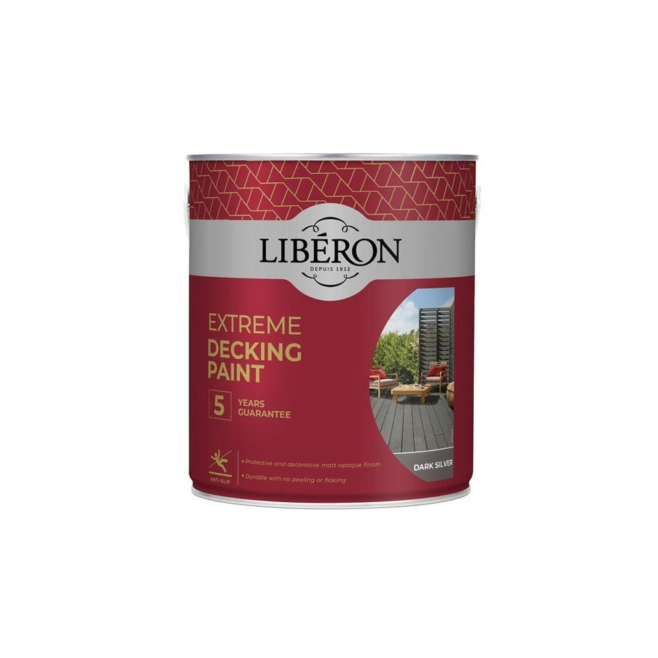 Liberon Extreme Decking Paint Dark Silver 2.5 litre-LIB126140