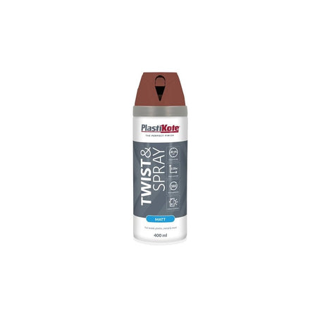 PlastiKote Twist & Spray Matt 400ml Pantile Red-PKT23124