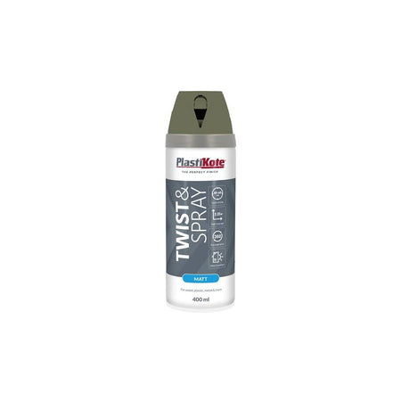 PlastiKote Twist & Spray Matt 400ml Olive Green-PKT23121