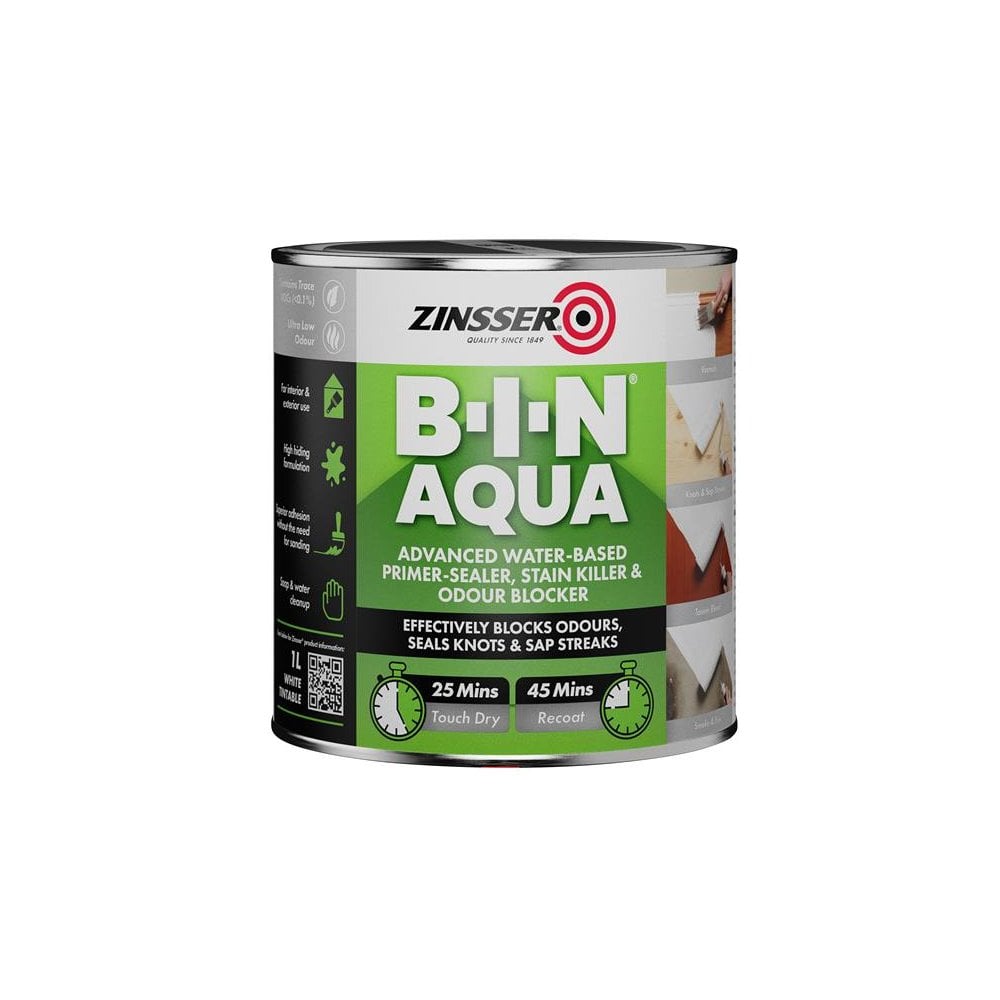 Zinsser B-I-N® Aqua 1 litre-ZINBINA1L
