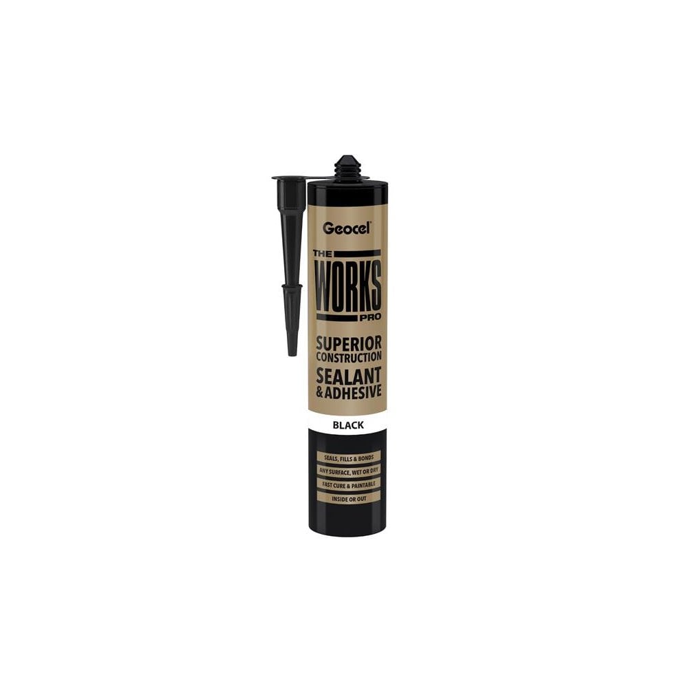 Geocel THE WORKS PRO Sealant & Adhesive Black 290ml-GEO6001242