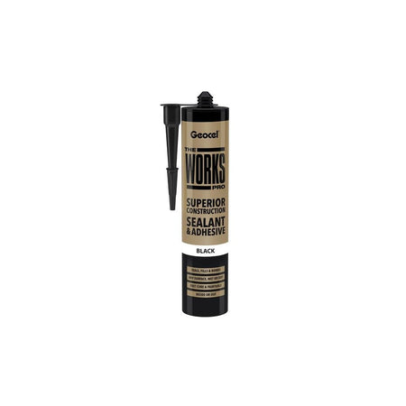 Geocel THE WORKS PRO Sealant & Adhesive Black 290ml-GEO6001242