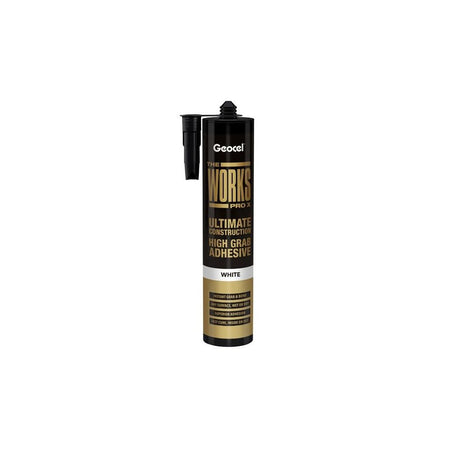 Geocel THE WORKS PRO X High Grab Adhesive White 290ml-GEO6001246