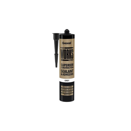 Geocel THE WORKS PRO Sealant & Adhesive Grey 290ml-GEO6001243