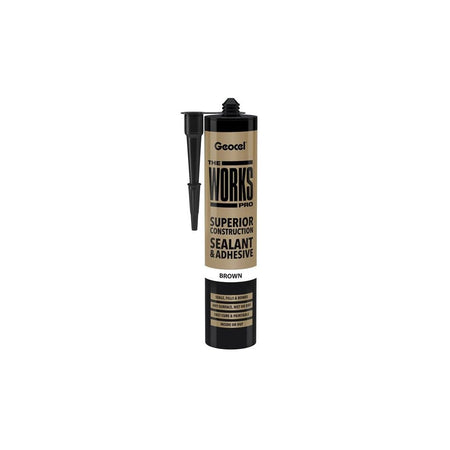 Geocel THE WORKS PRO Sealant & Adhesive Brown 290ml-GEO6001244