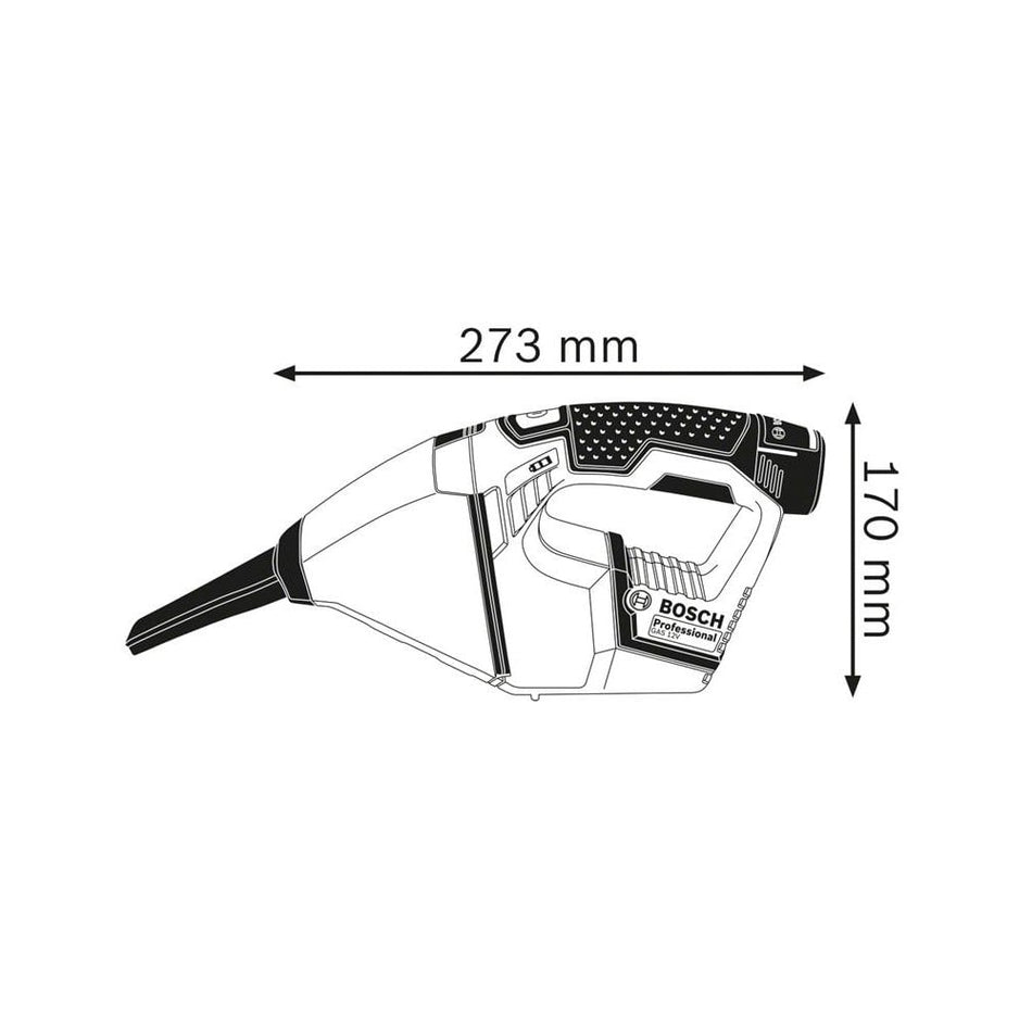 Bosch GAS 12V Professional Handheld Vacuum 12V Bare Unit-BSH6019E3000