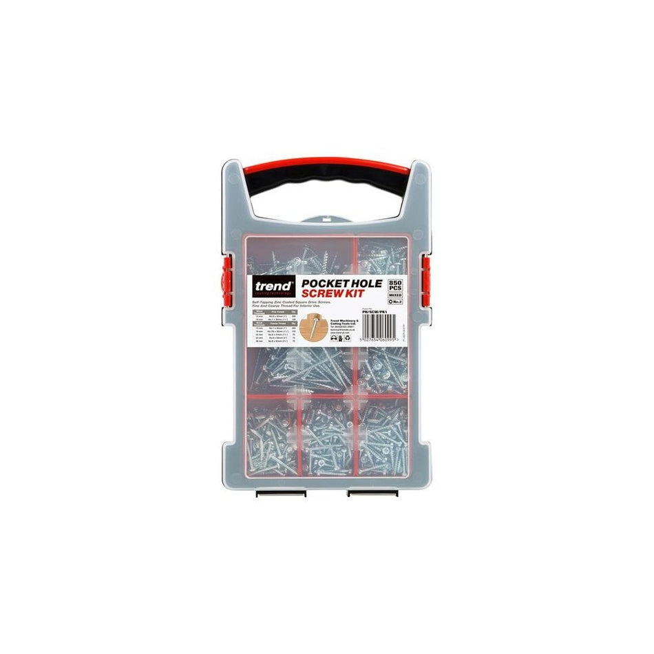 Trend Pocket Hole Screw Selection, 850 Piece-TREPHSCWPK1