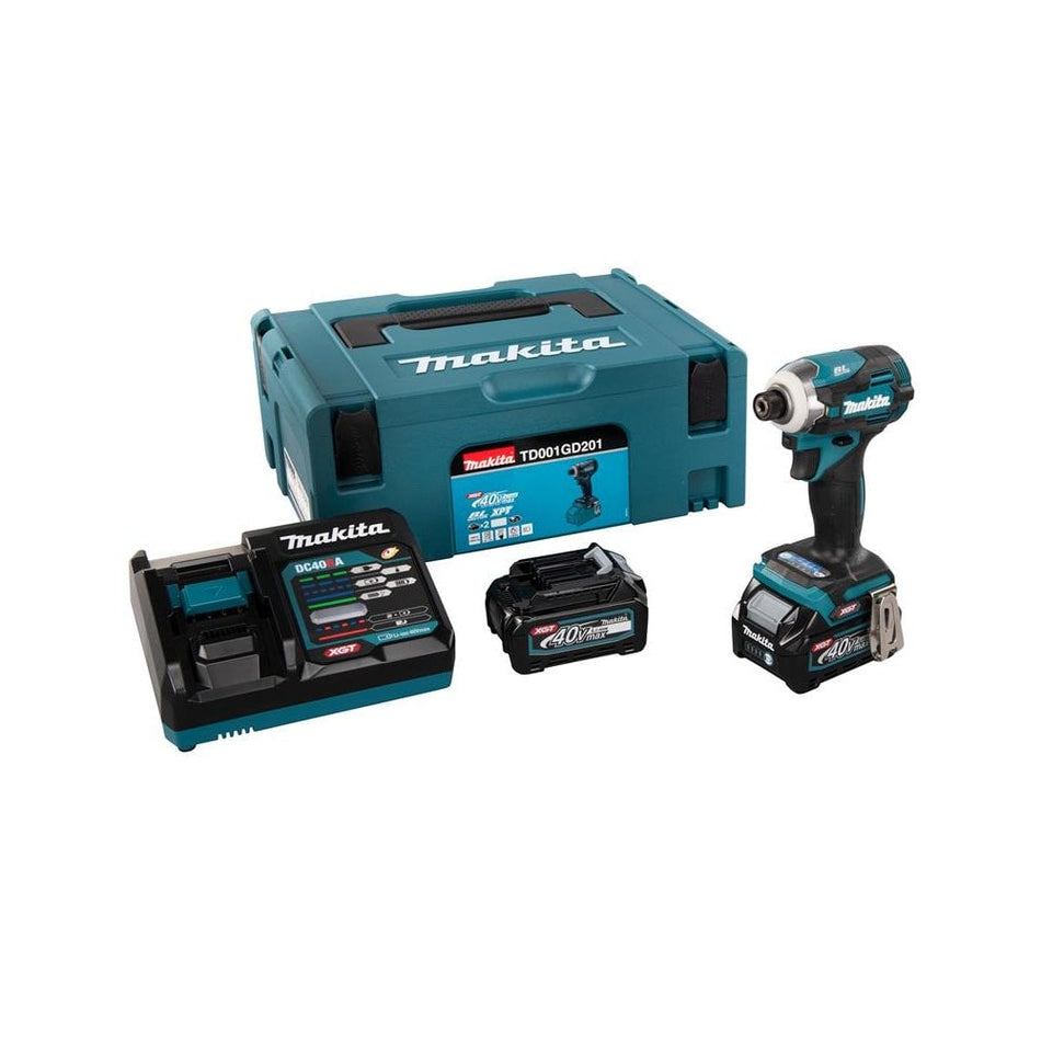 Makita TD001GD201 XGT 40Vmax BL Impact Driver 40V 2 x 2.5Ah Li-ion-MAKTD001GD2