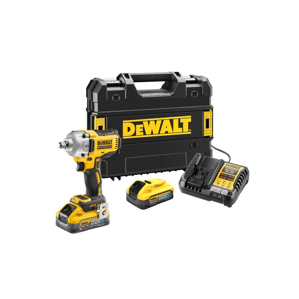 DEWALT DCF891H2T XR BL 1/2in HR Anvil Impact Wrench 18V 2 x 5.0Ah POWERSTACK™ Li-ion-DEWDCF891H2T