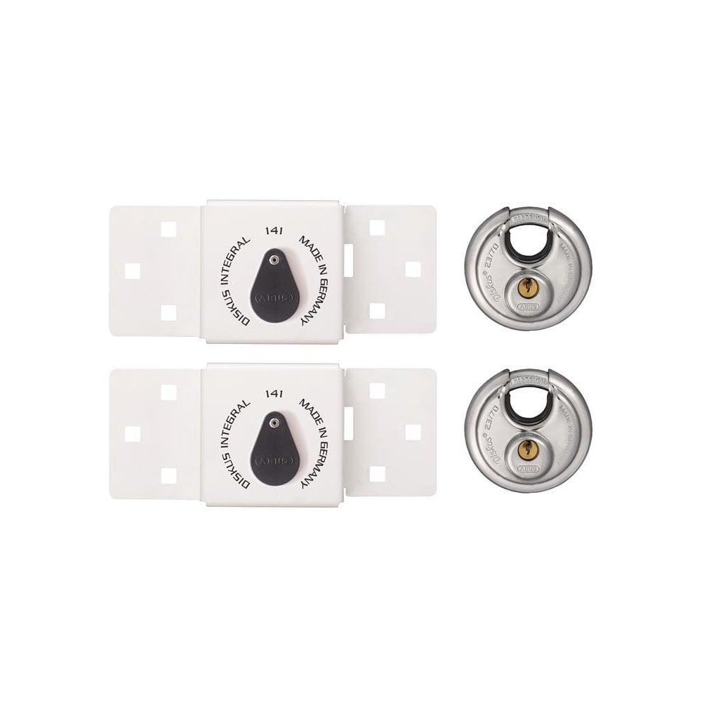 ABUS Mechanical 141/200 Diskus® Integral Van Lock White & 26/70mm Diskus® Padlock Twin Pack-ABUVANLOCKT