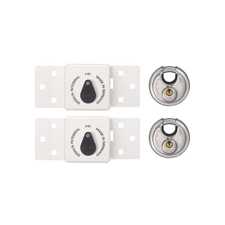 ABUS Mechanical 141/200 Diskus® Integral Van Lock White & 26/70mm Diskus® Padlock Twin Pack-ABUVANLOCKT