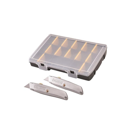 STANLEY® 99E Trimming Knife Twin Pack with 50 Spare Blades in Organiser-STA910899
