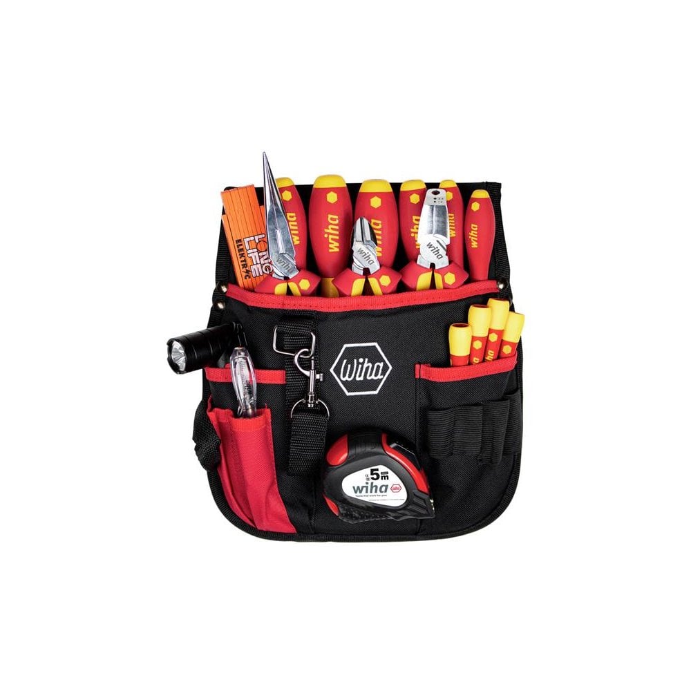 Wiha electrician Tool Set, 18 Piece (inc. Belt Pouch)-WHA44574