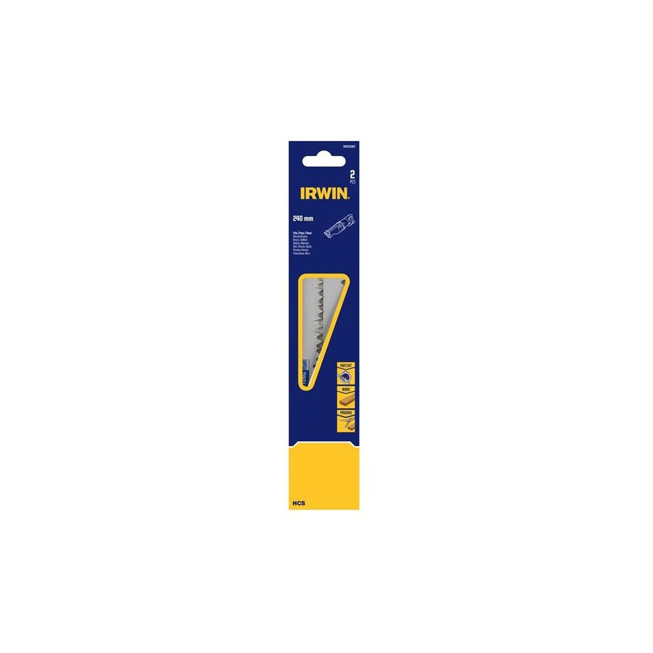 IRWIN® Sabre Saw Blade Coarse Wood Cutting 240mm Pack of 2-IRWIW1016302