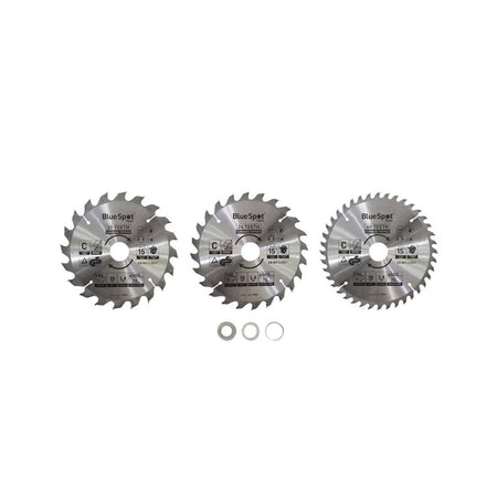BlueSpot Tools 190mm Circular Saw Blade Set, 3 Piece-B/S19402