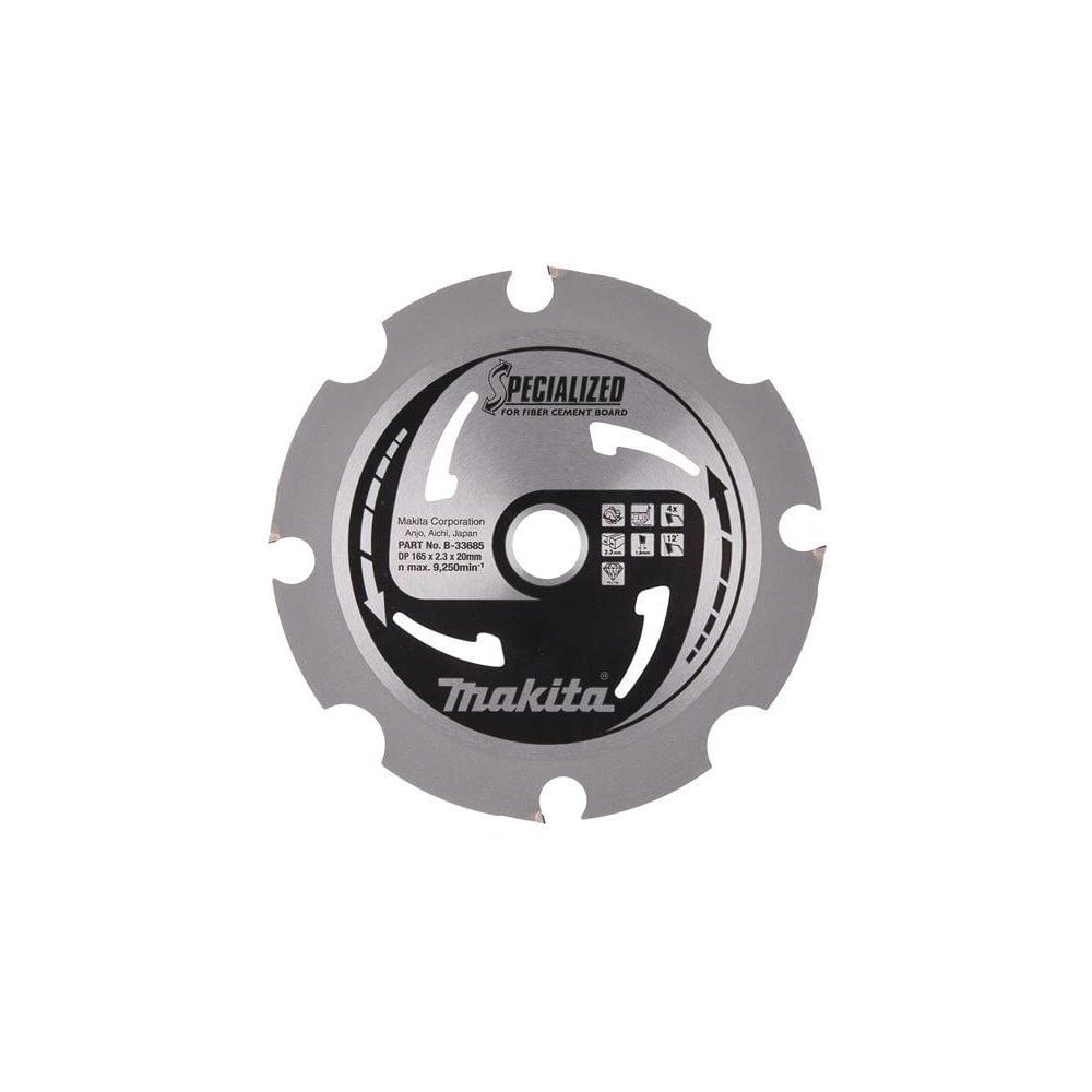 Makita B-33685 Specialized Blade for Fibre Cement Board 165 x 20mm x 4T-MAKB33685